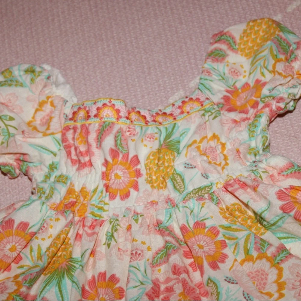Rachel Zoe Toddler Girl 2T Dress Floral Pineapple Mommy & Me - Picture 2 of 4